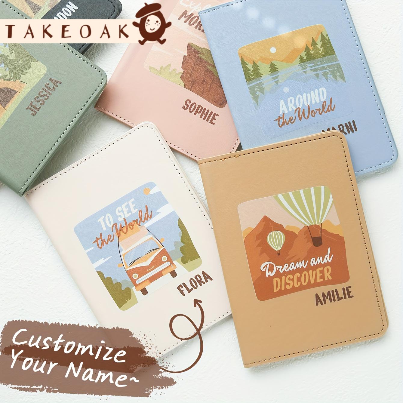Outdoor Adventure Names - حافظة جواز سفر جلدية مخصصة بتصميم