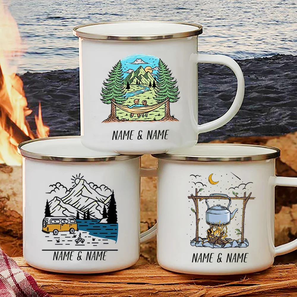 Outdoor Adventure Names - كوب من المينا مع اسم شخصي