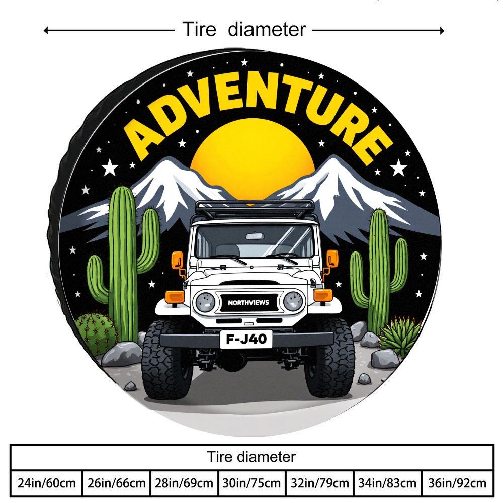 Outdoor Adventure Vehicles - غطاء إطار احتياطي لسيارة FJ40 للطرق