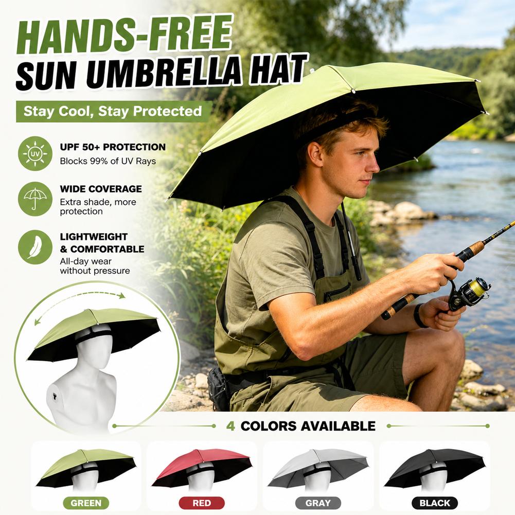 Outdoor Adventure Hat - قبعة شمسية قابلة للطي بدون استخدام