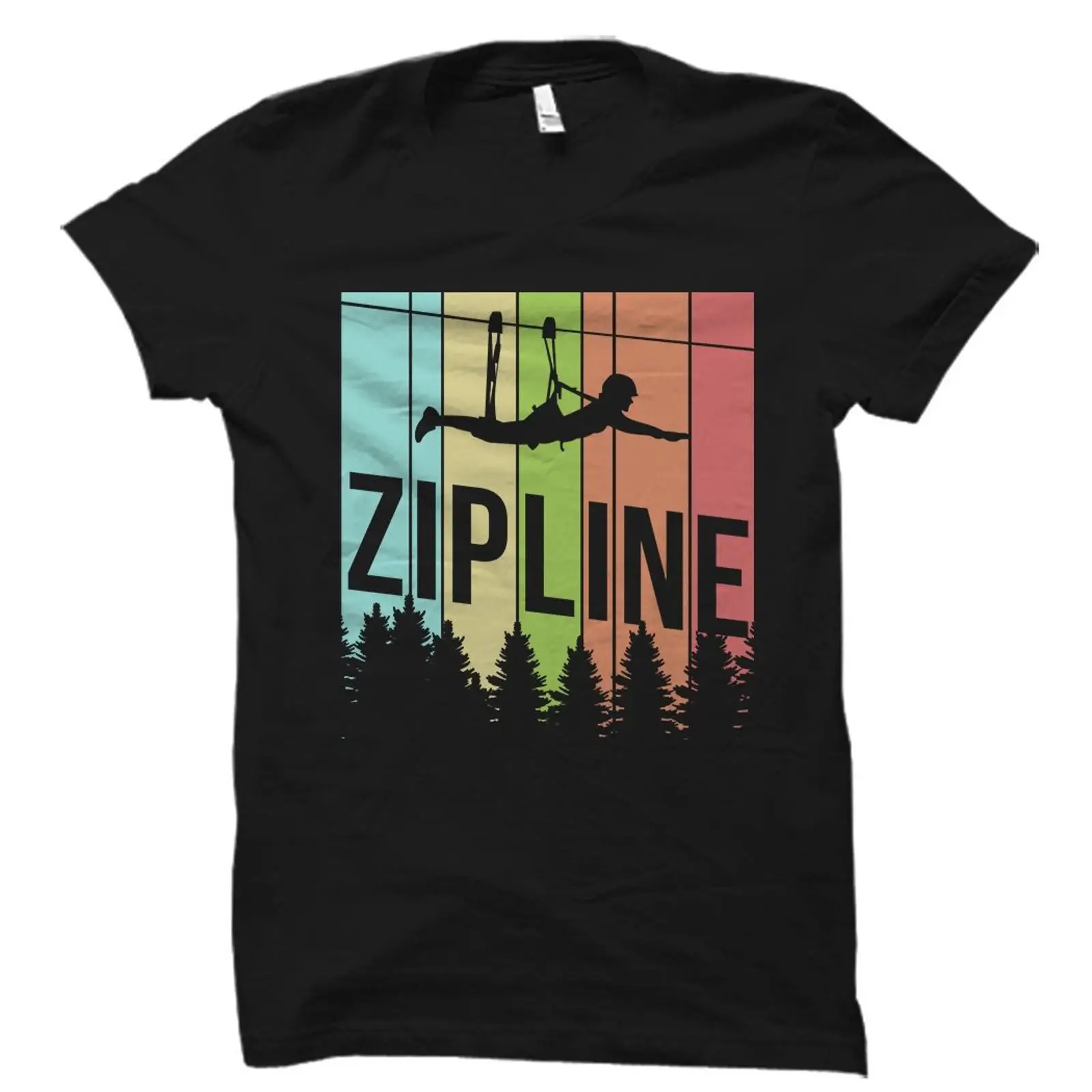 Outdoor Adventure Zipline - تي شيرت ريترو عتيق للزبلينينج، لعشاق