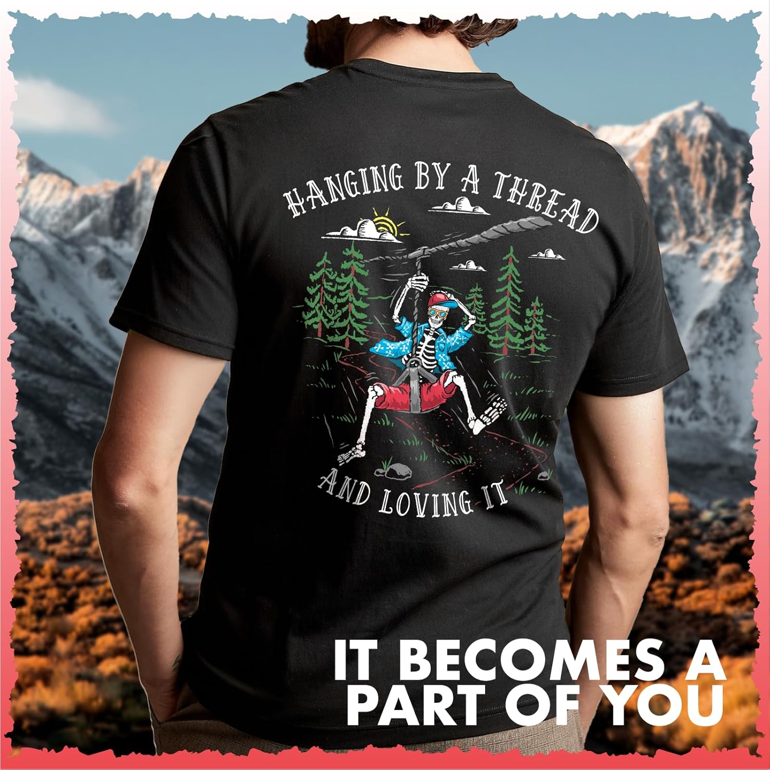 تي شيرت رجالي بتصميم هانغينج ب - مراجعة Outdoor Adventure Zipline وسعره